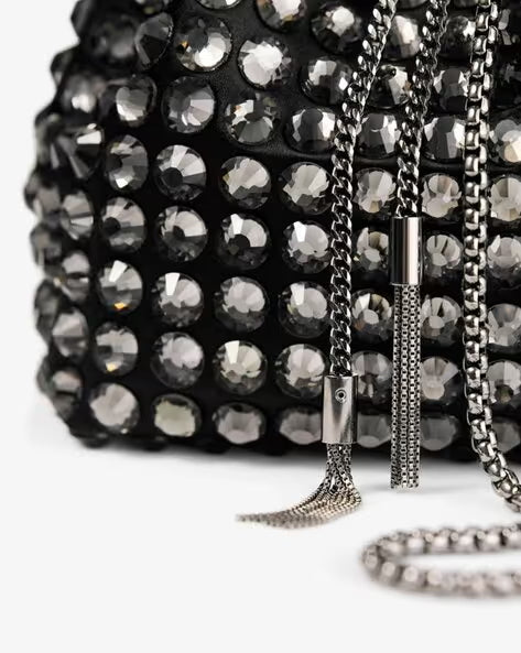 JIMMY CHOO Bon Bon Satin Crystal Bag