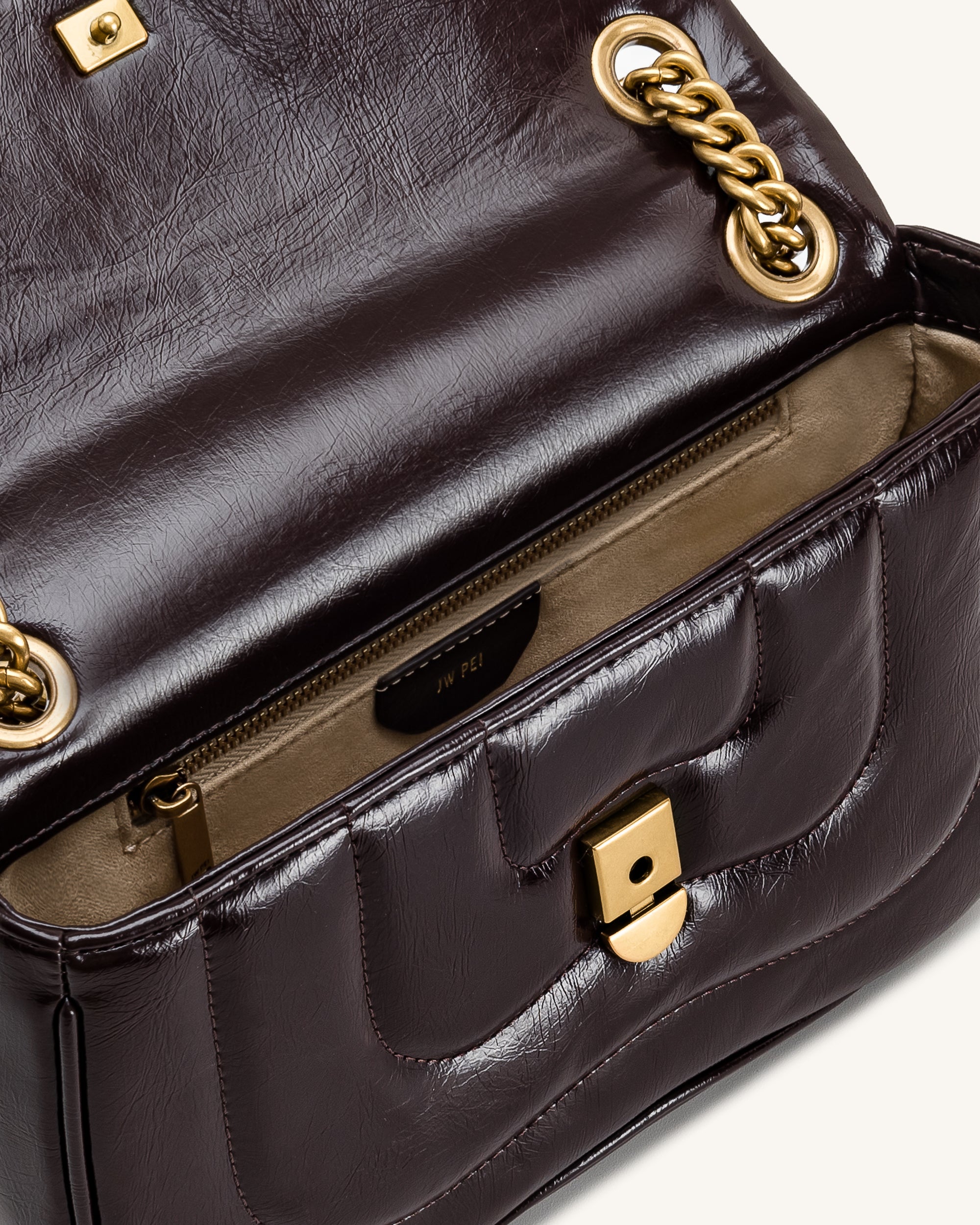 Tina Quilted Chain Crossbody - Ivory