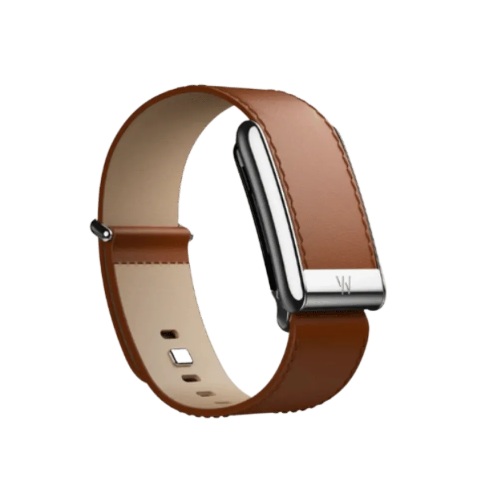 Whoop 5.0 Leatherluxe Straight Chestnut/Cream with Titanium Band (12 Month Peak Subscription Included)
