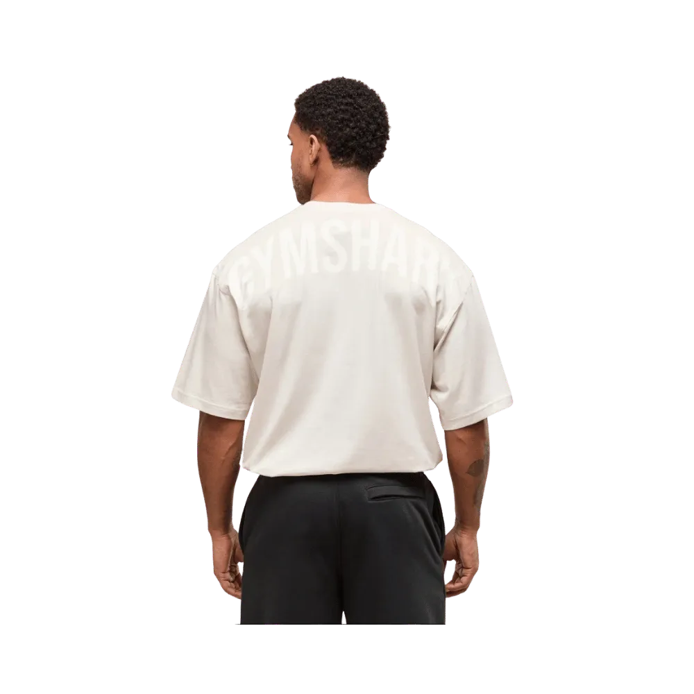 Gymshark Power T-Shirt Oversized Fit Oat White