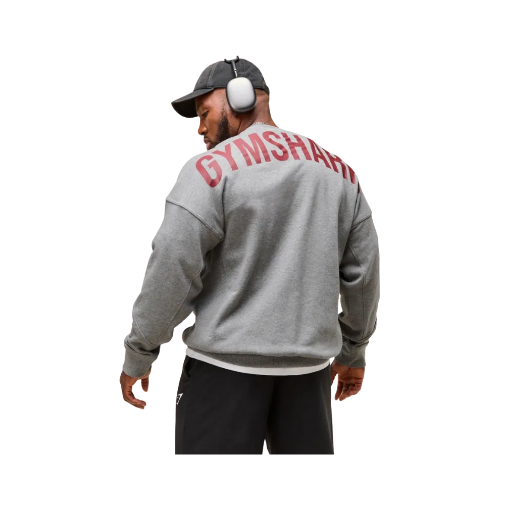 Gymshark Power Crew Oversized Fit Charcoal Core Marl
