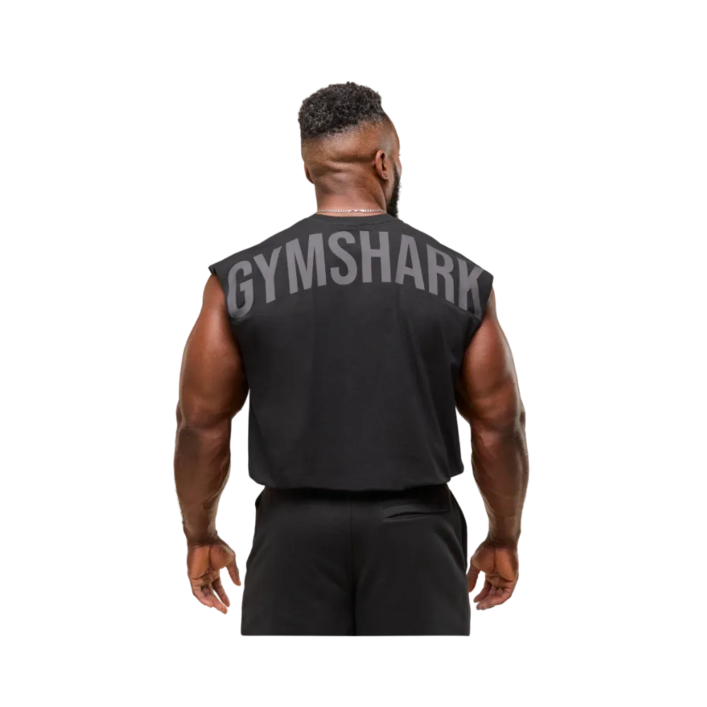 Gymshark Power Cut Off Tank Oversized Fit Black