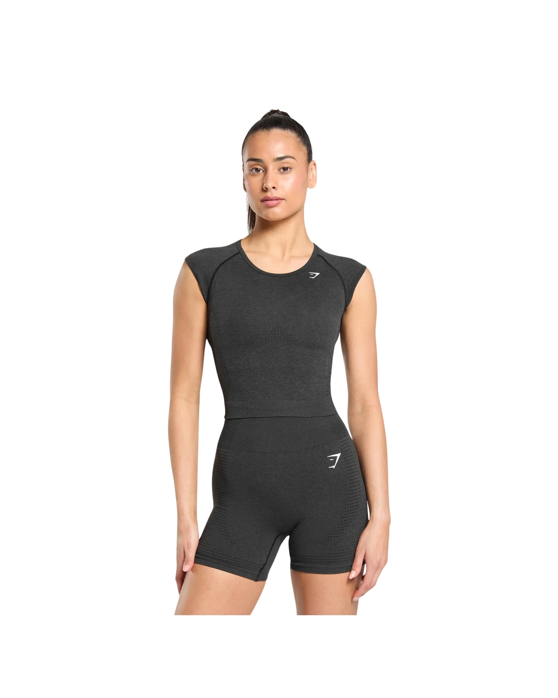 Gymshark Vital Scoop Neck Top Black Marl