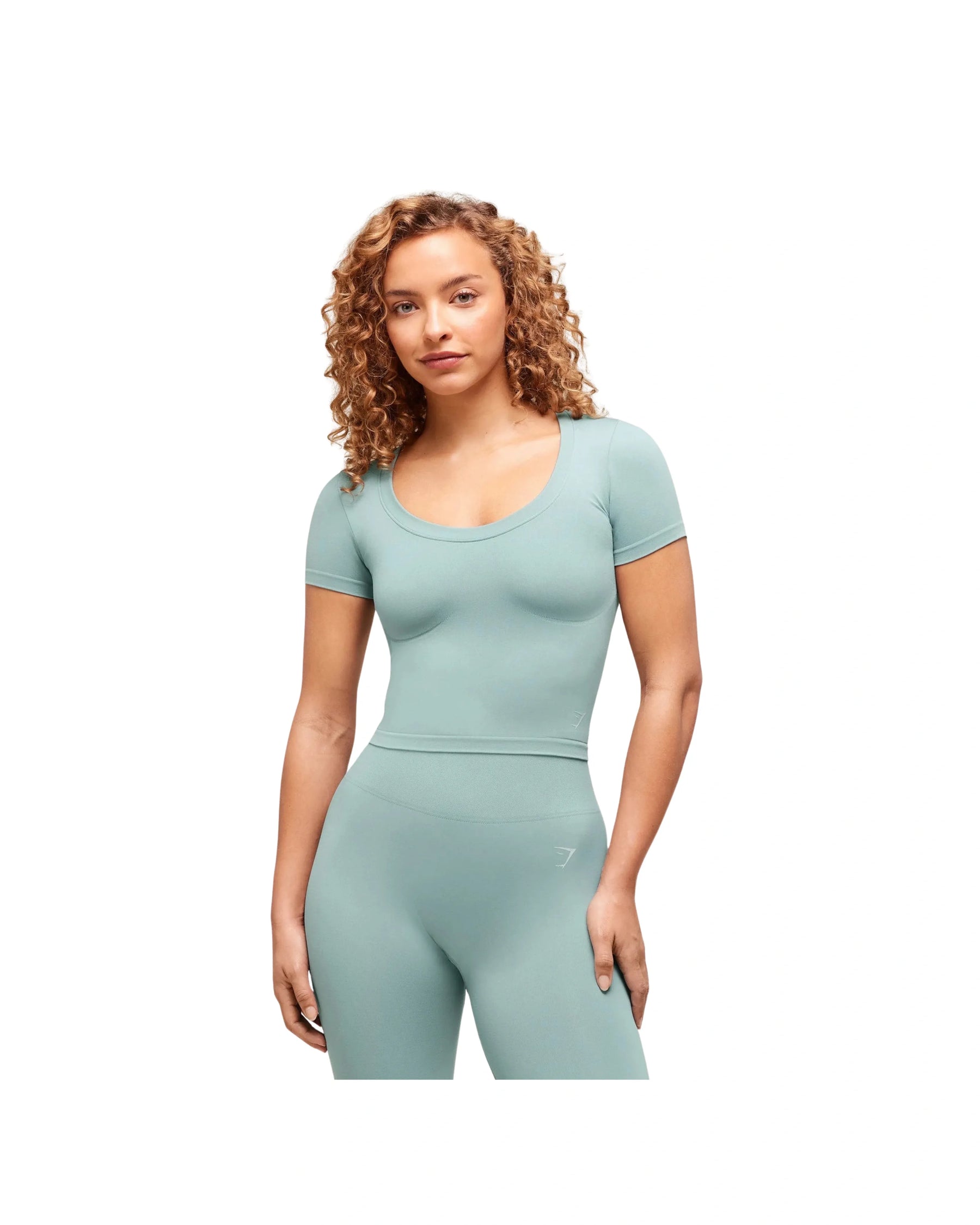 Gymshark Soft Sculpt Midi T-Shirt Rest Blue