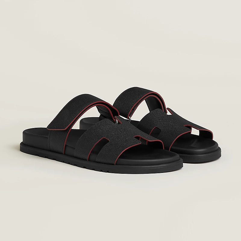 Chypre sandal in Noir / Rouge H