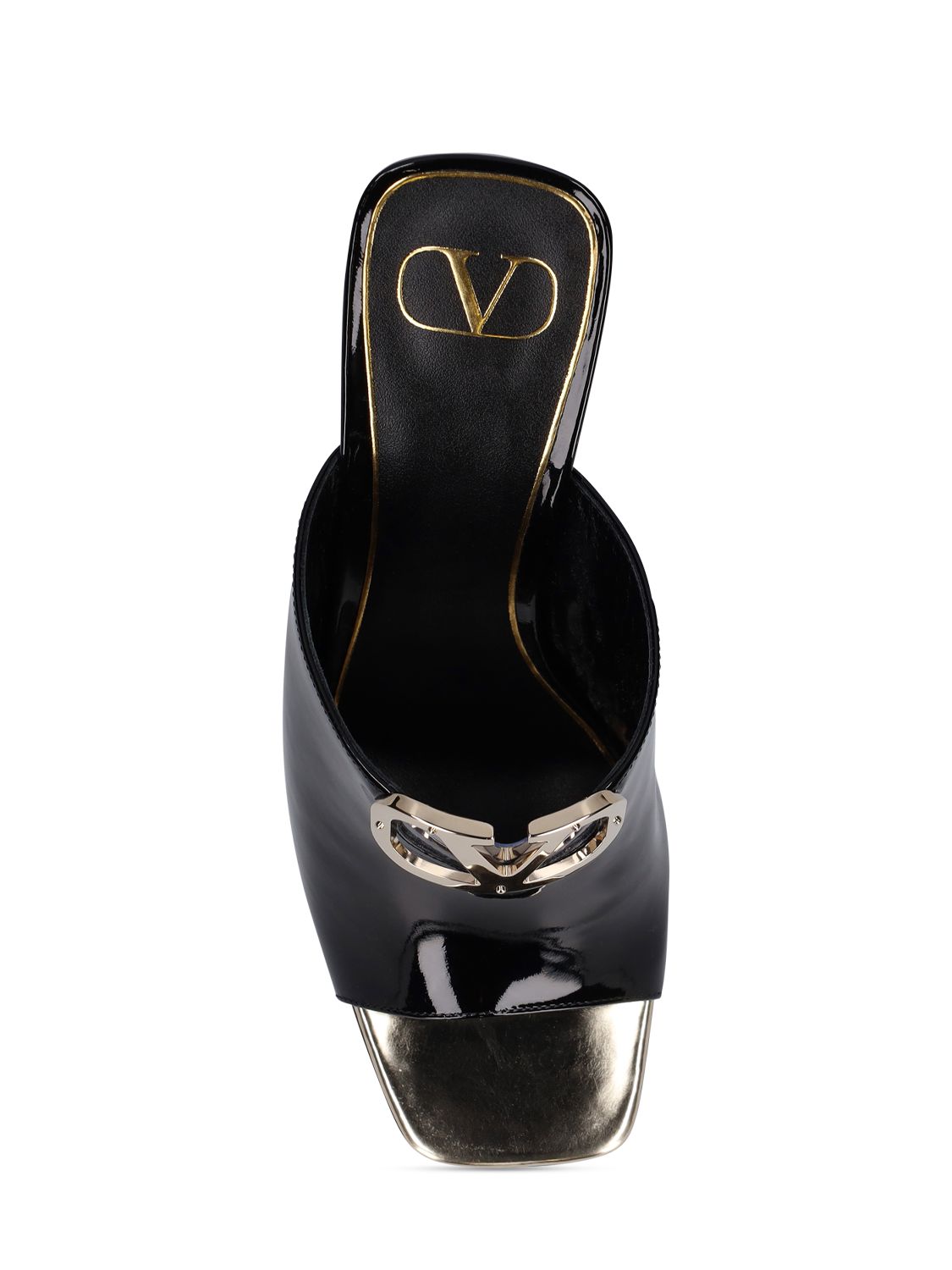 Valentino Garavani Valentino Garavani 100mm Vlogo patent leather sandals - Size: UK 3 Heels | Shop From The Mirage
