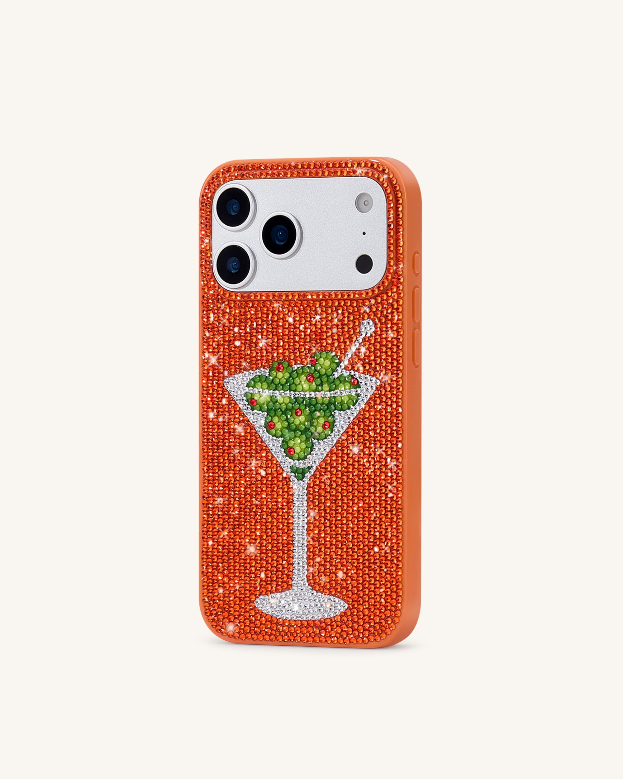 Olive Martini Artificial Crystal Phone Case - Pink