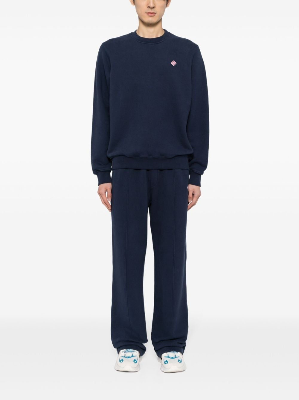 Casablanca Diamond-logo Crew-neck Sweatshirt Blue