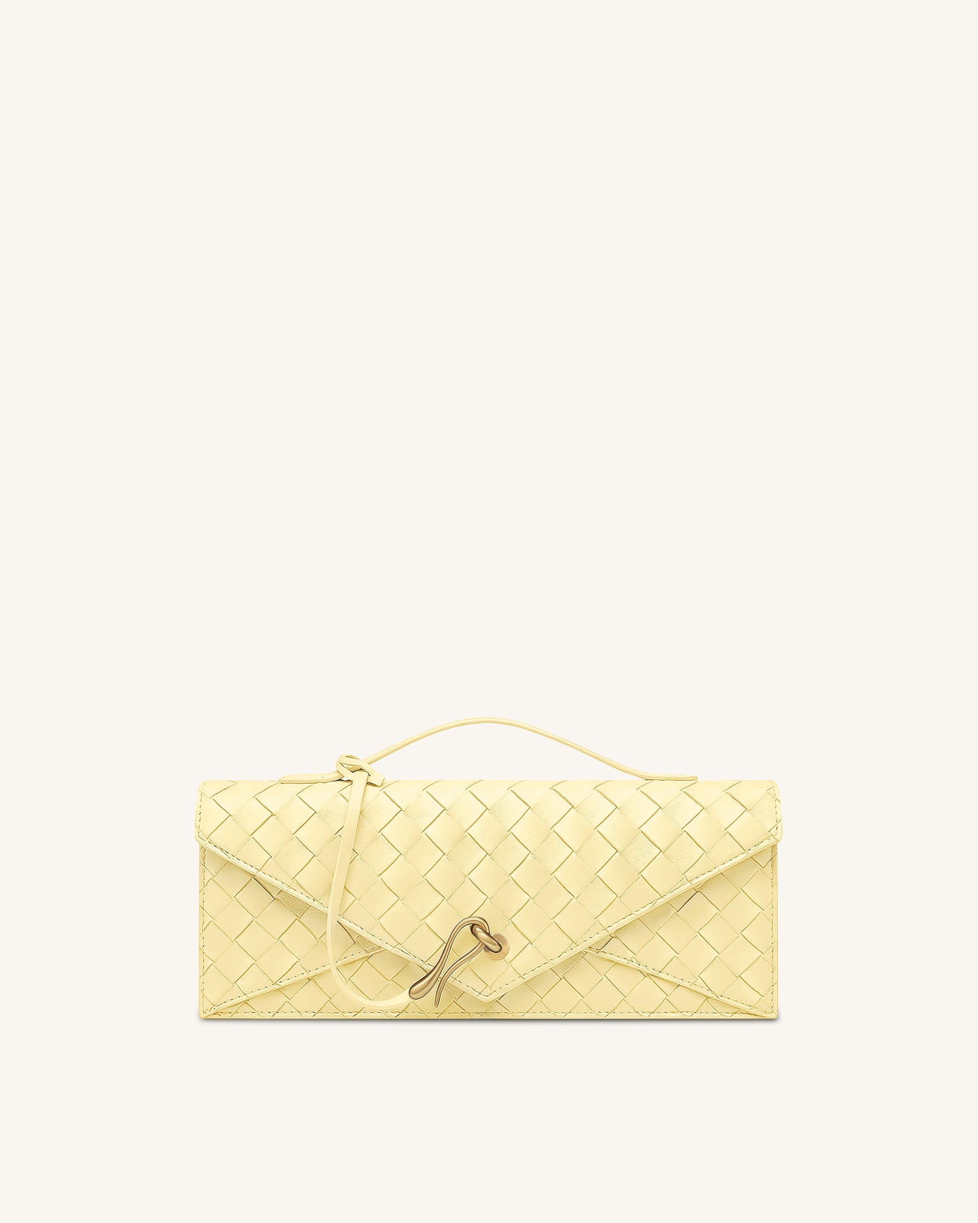 Celeste Woven Textured Envelope Top Handle Bag - Dark Brown