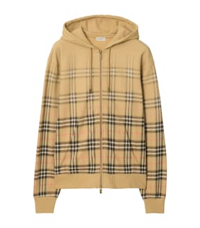 Cotton Gradient Check Hoodie