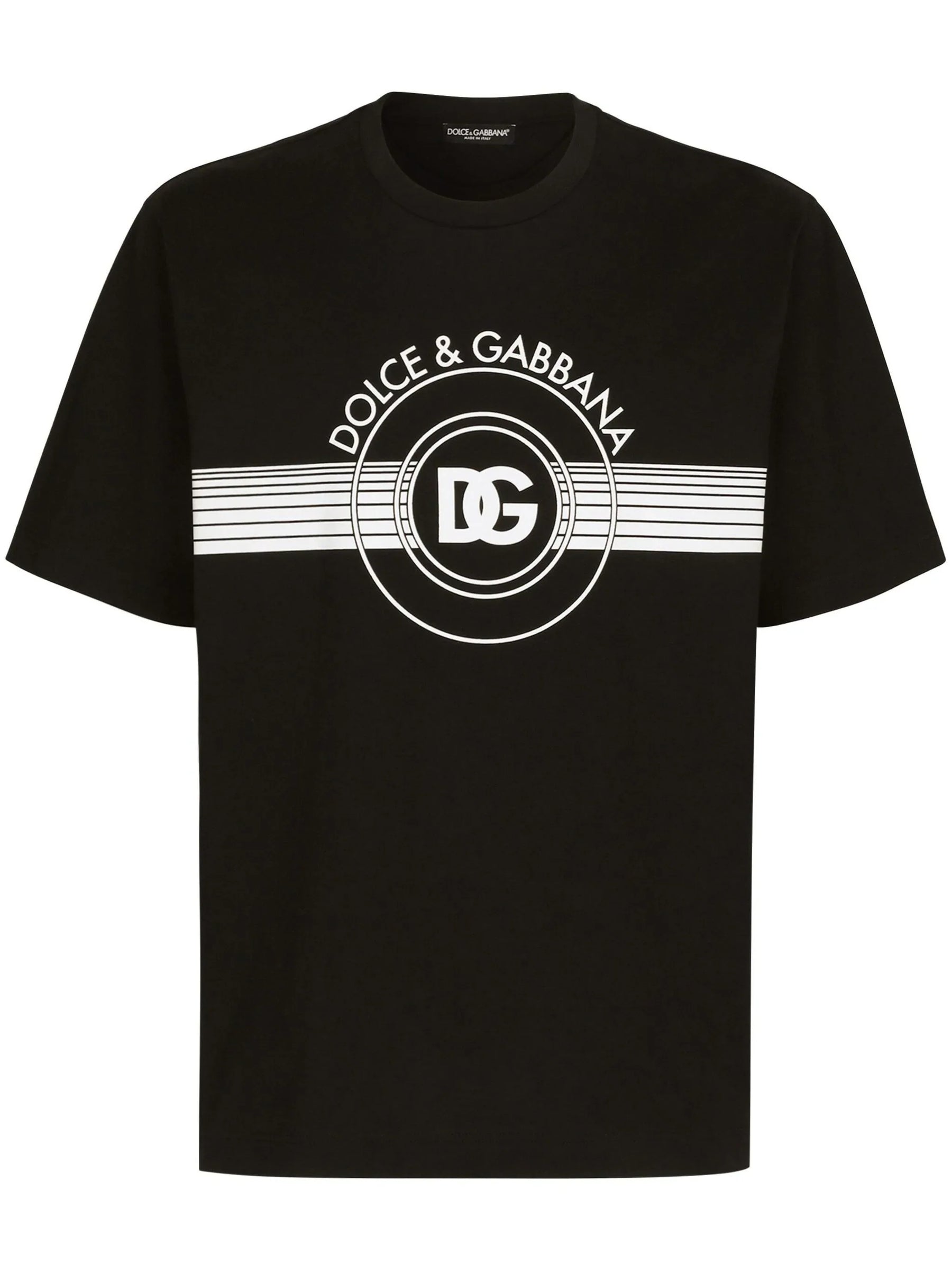 Dolce & Gabbana Interlock DG Logo Print T-Shirt in Black