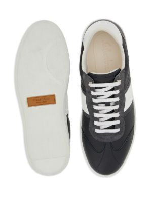 logo-embossed leather sneakers
