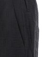 Fendi Black Pants with Belt Loops amd All-Over FF Embroidery in Linen Man