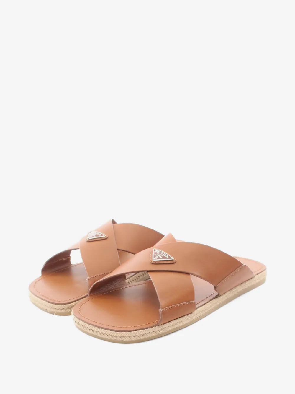 Prada Crisscross triangle-logo sandals