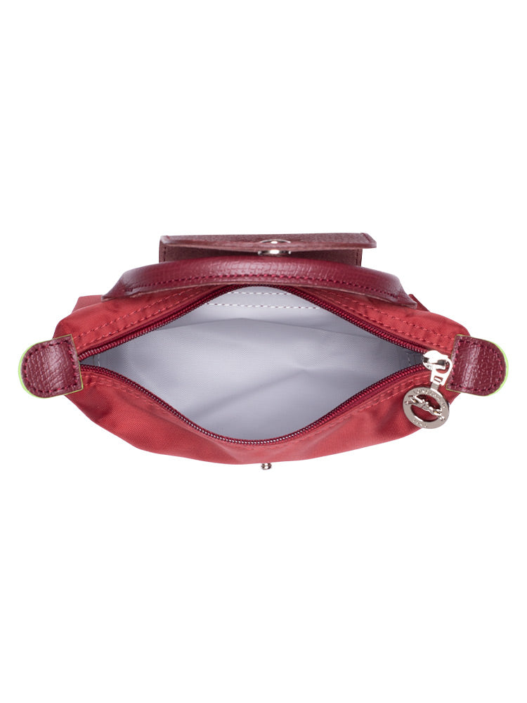 Longchamp Le Pliage Red Pouch With Handle Chestnut