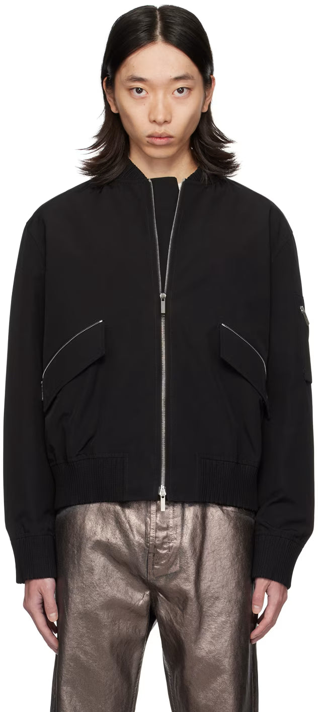 Ferragamo Black Water-Resistant Bomber Jacket