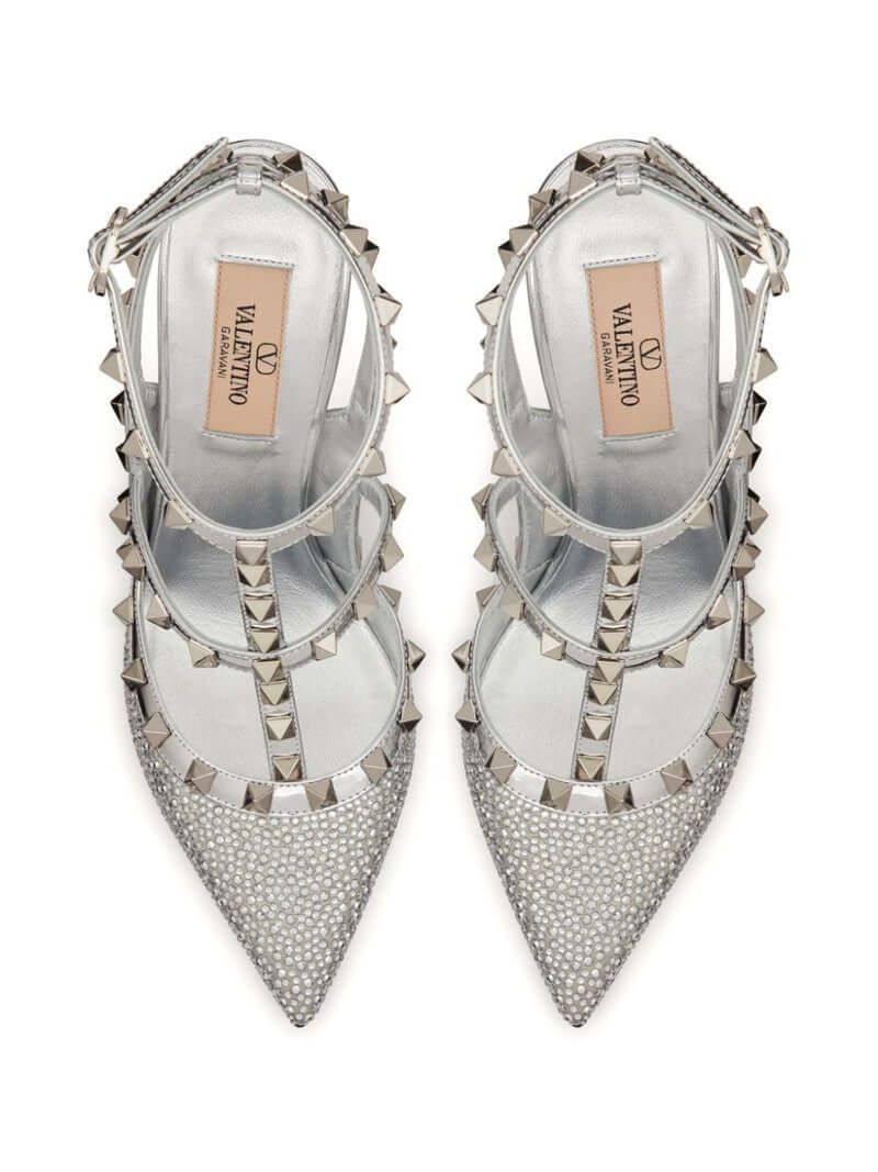 Rockstud 100mm crystal-embellished pumps