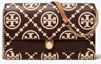 Tory Burch T MONOGRAM CONTRAST EMBOSSED CHAIN WALLET - Wallets | Shop From The Mirage