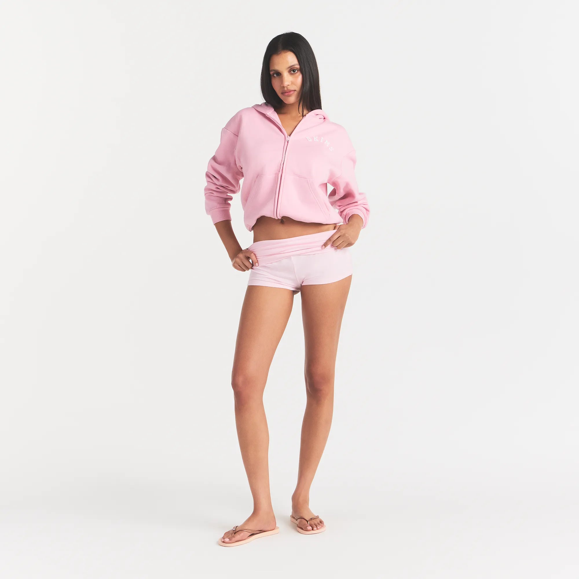 Cotton Fleece Logo Classic Zip Up Hoodie