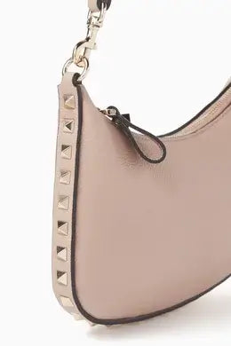Mini Rockstud Hobo Bag in Grainy Calfskin