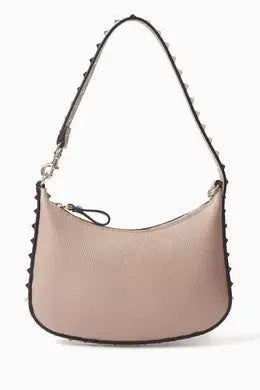 Mini Rockstud Hobo Bag in Grainy Calfskin