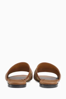 Horsebit Slide Sandals in GG Canvas & Leather