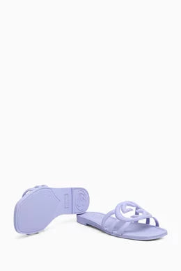 Gucci Interlocking G Pink Slide Sandals