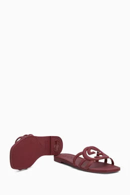 Gucci Interlocking G Pink Slide Sandals