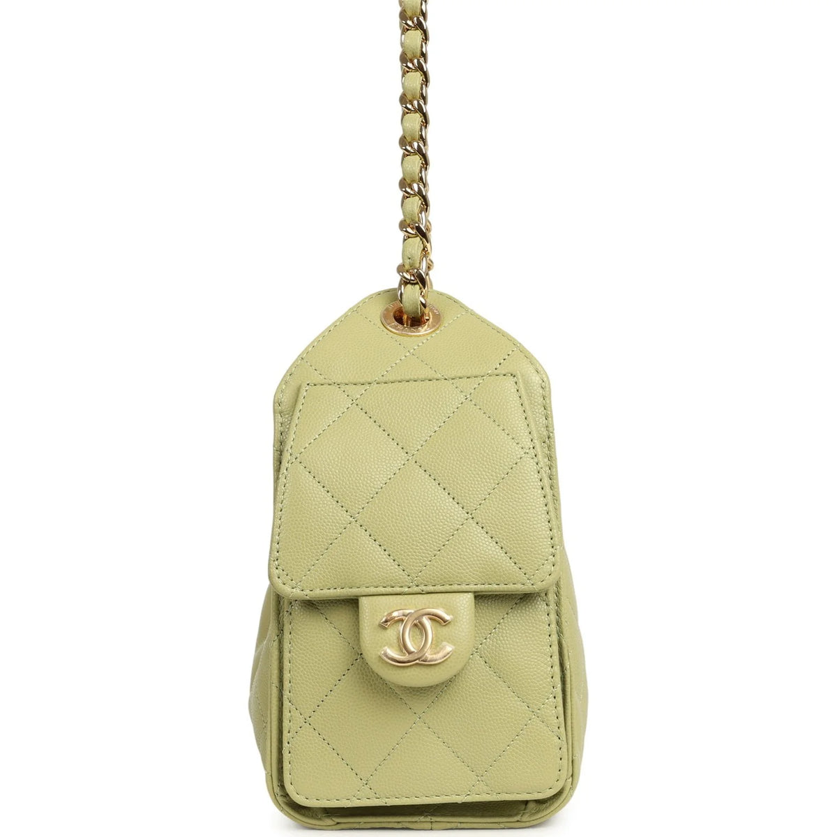 Chanel Mini 25 Hobo Bag Green Caviar Gold Hardware