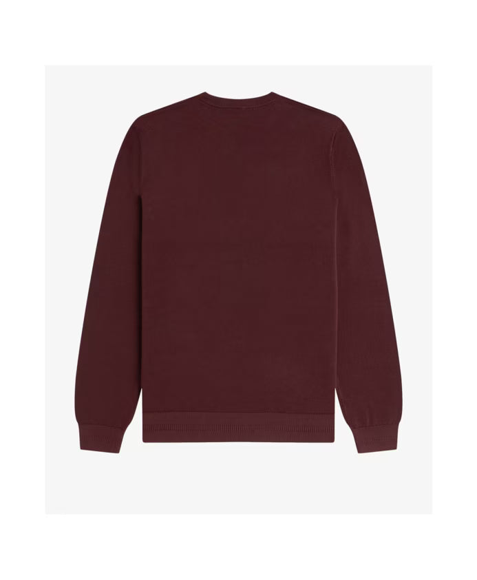 Fred Perry Burgundy Cotton Pullover Sweater