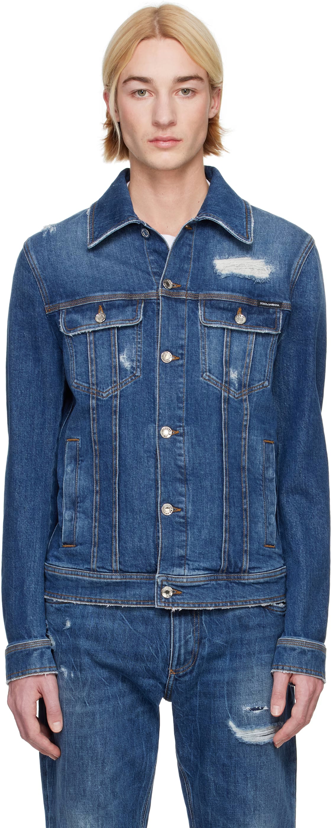 Dolce&Gabbana Blue Stretch Denim Jacket