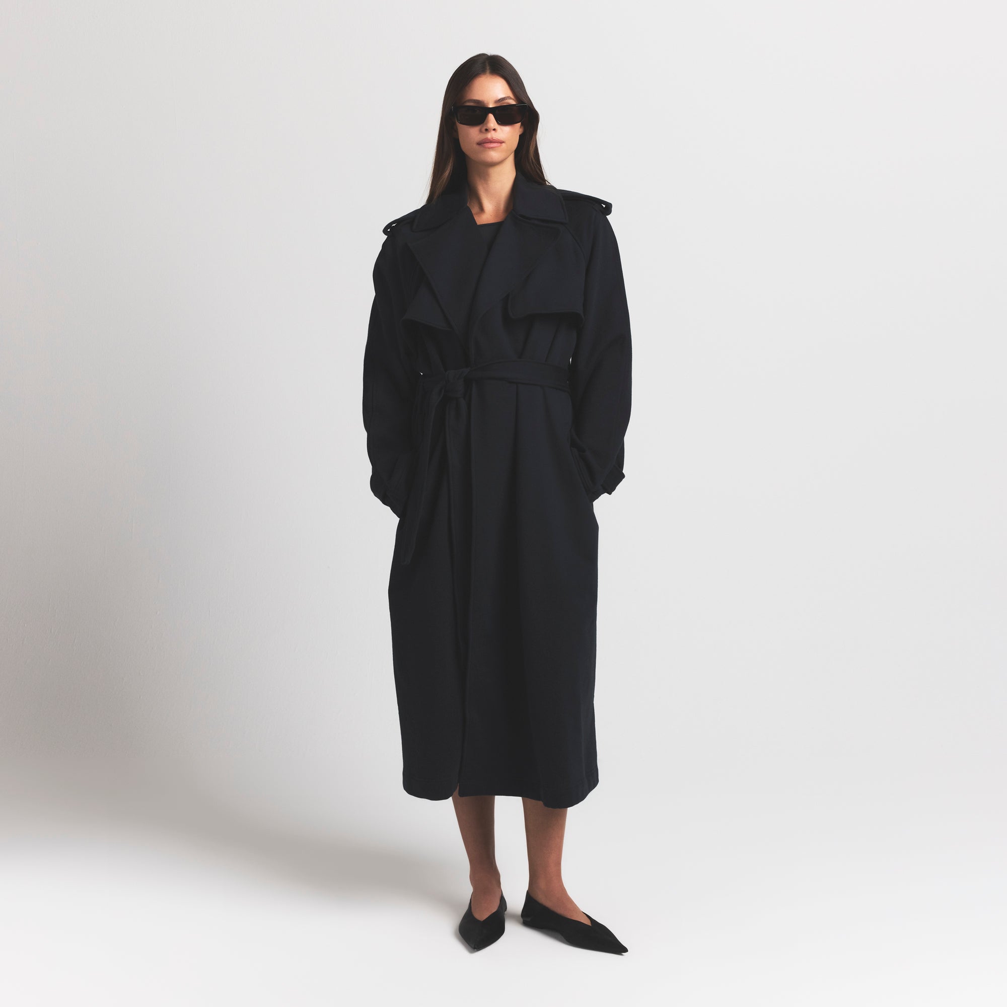 Boyfriend Fleece Oversized Trench Coat