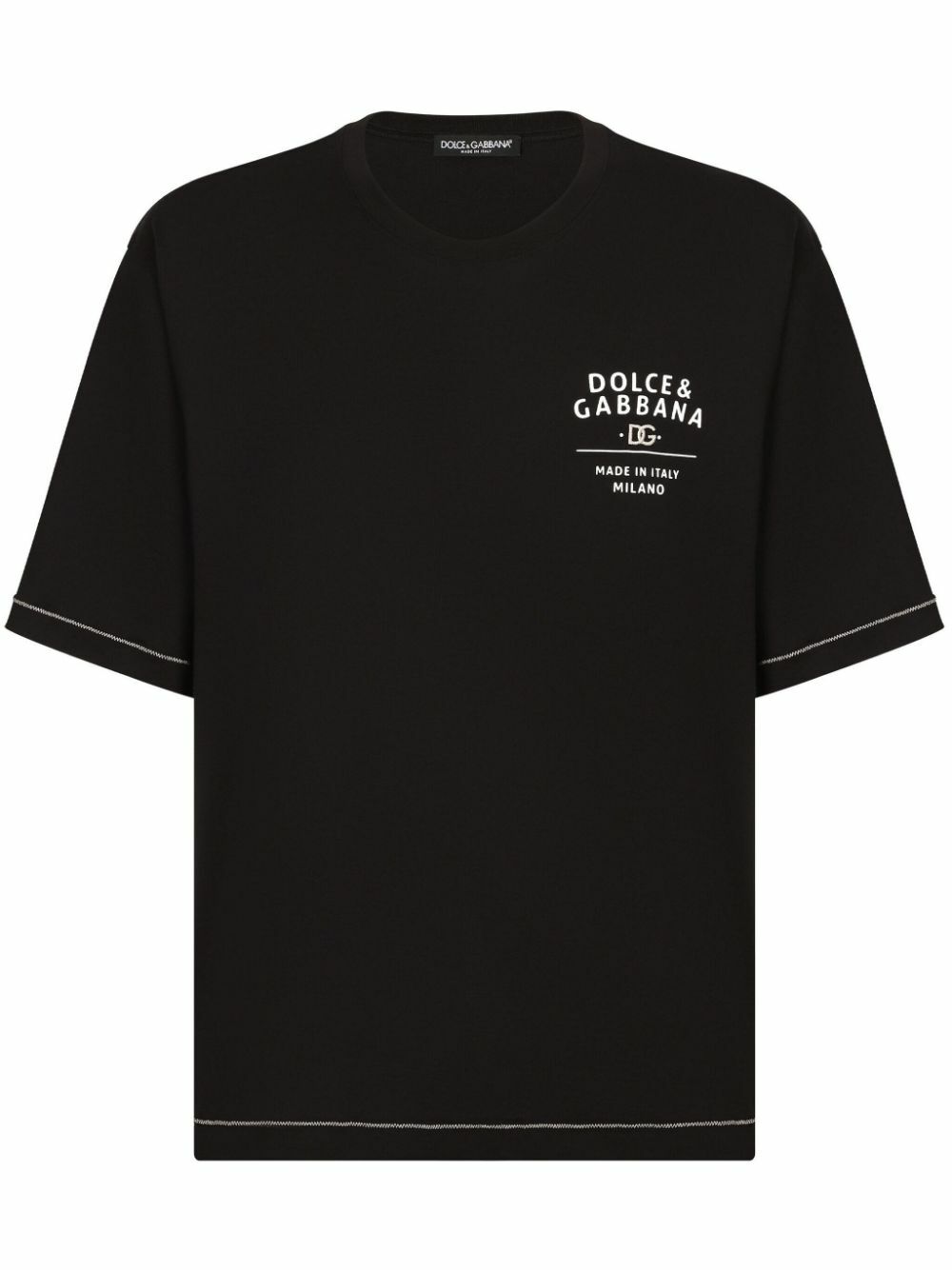 Dolce & Gabbana Black Logo-Print Cotton T-Shirt