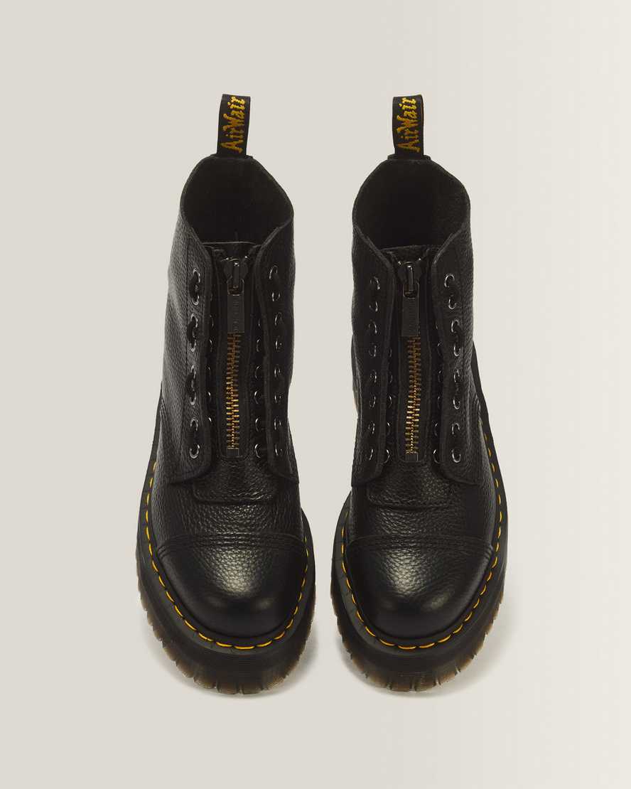 Sinclair Milled Nappa Leather Platform Boots — BLACK MILLED NAPPA