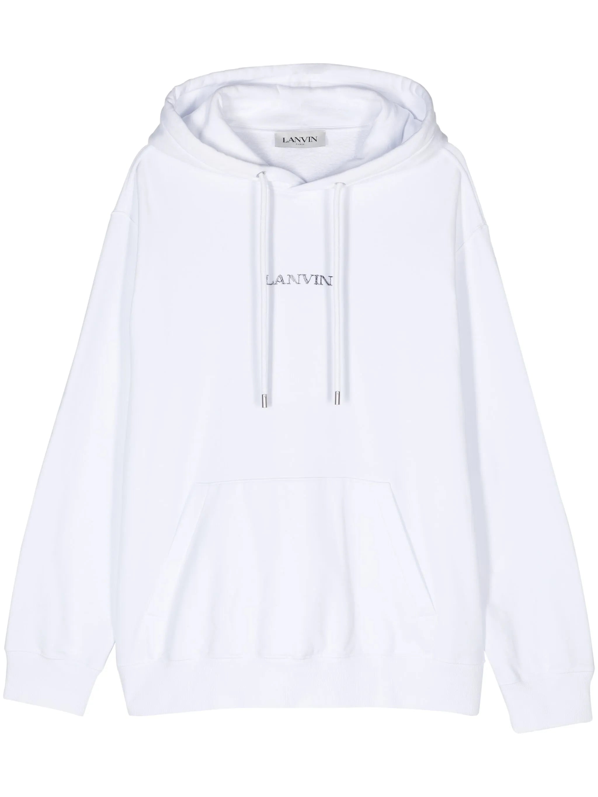 Lanvin Paris Loose Fit Logo Hoodie in White