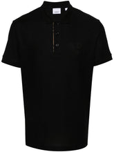Burberry Circle TB Logo Embroidered Polo in Black