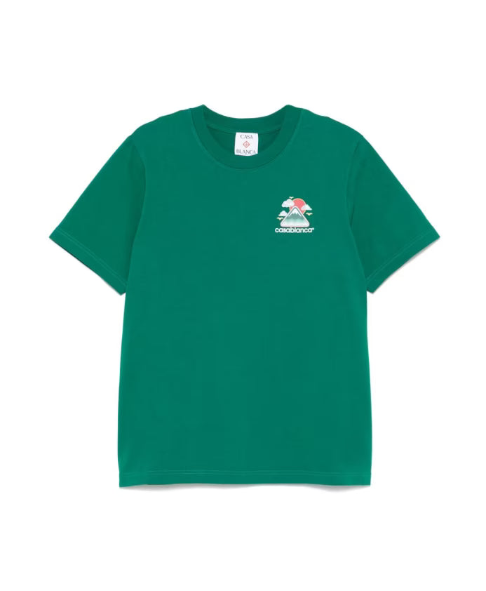 Casablanca Green Wave Graphic Print T-shirt