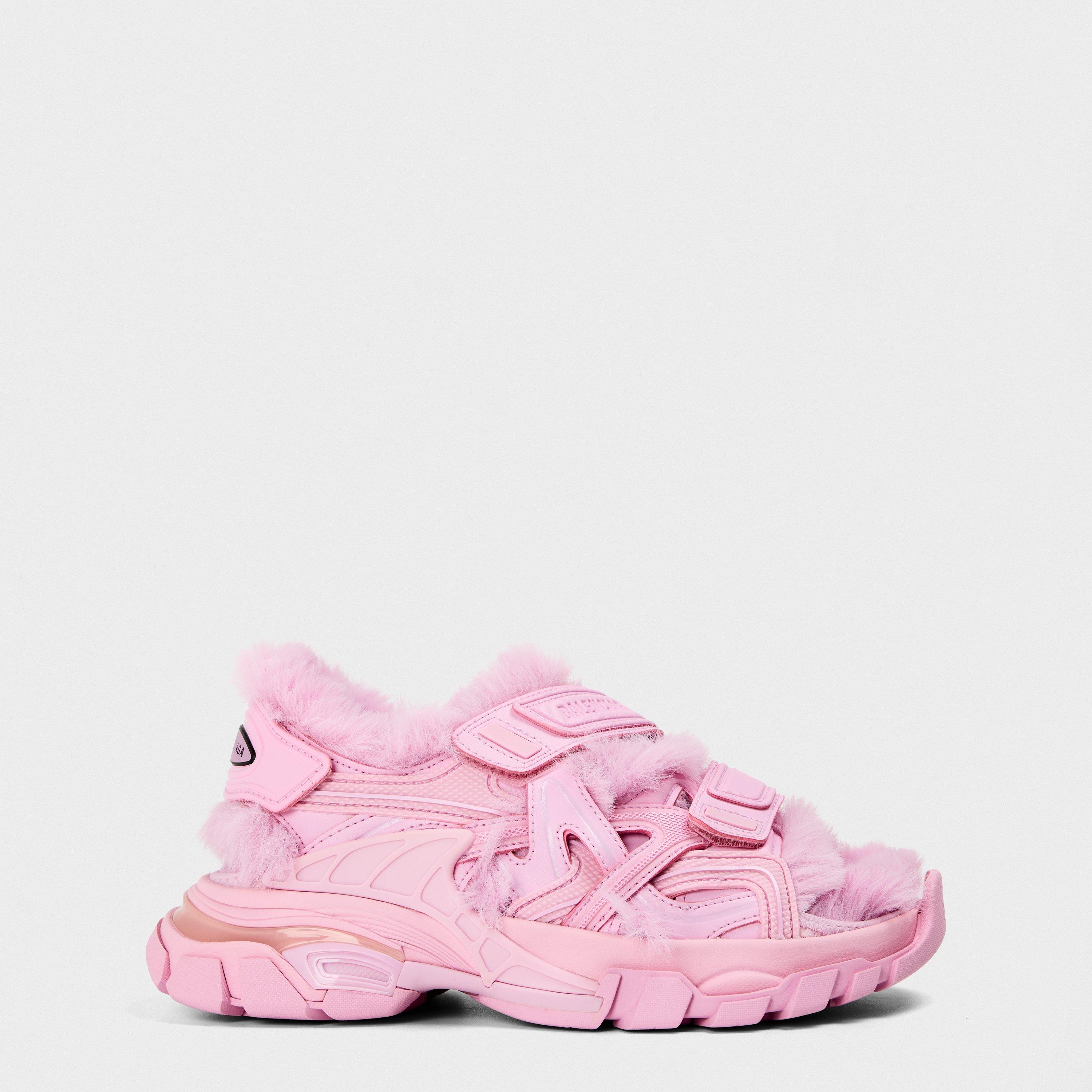 Track Faux-Shearling Sandals