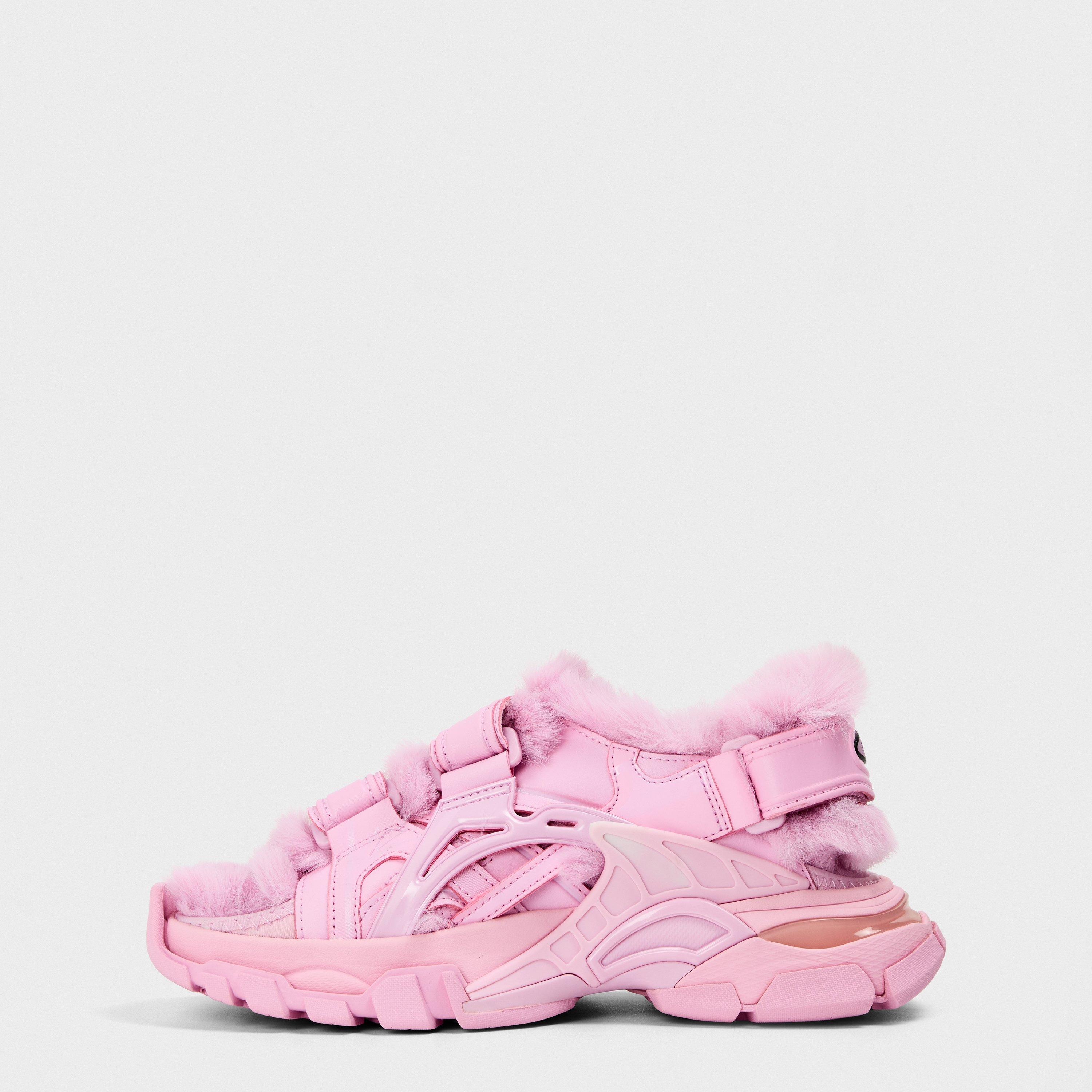 Track Faux-Shearling Sandals