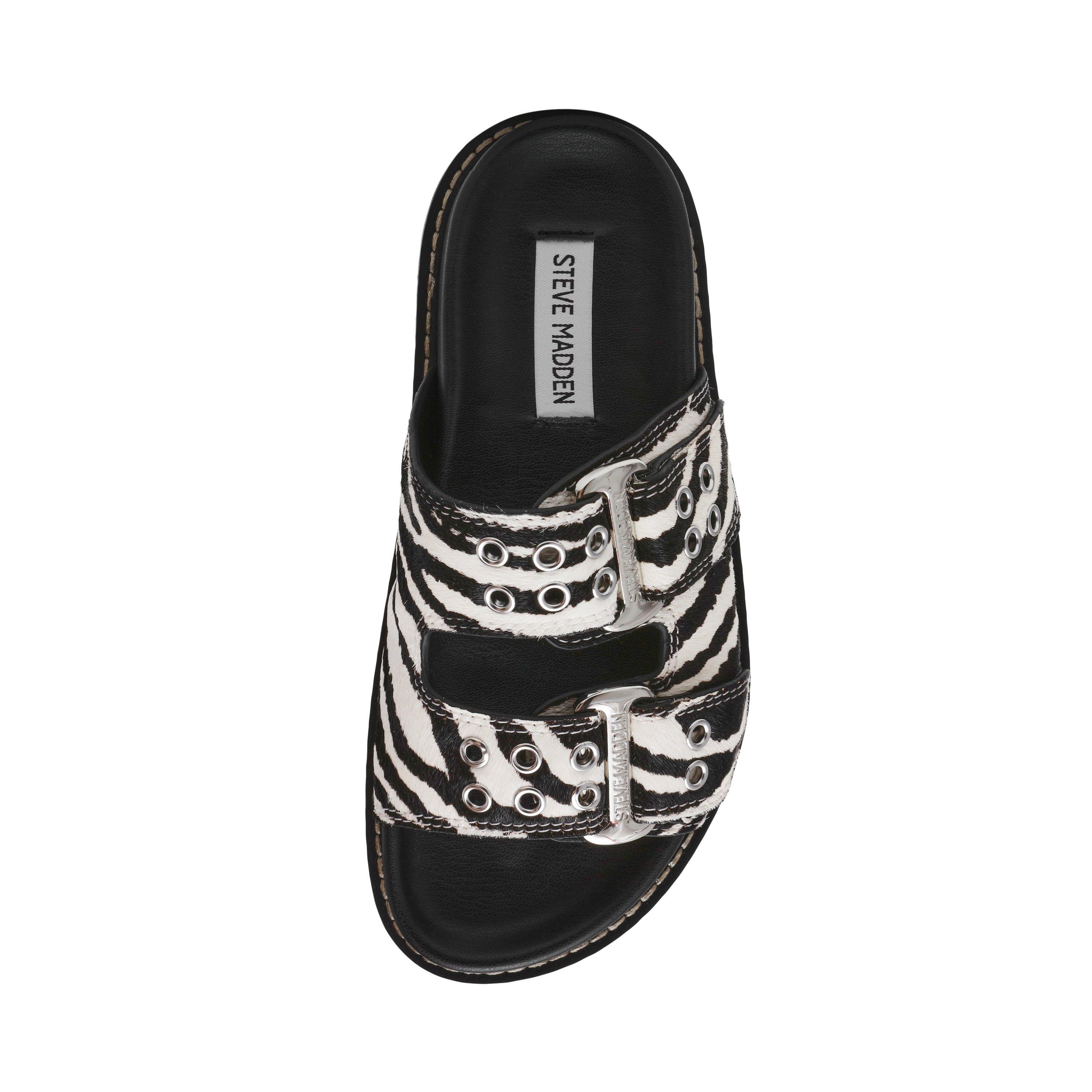 Agent Zebra Print Flat Sandals