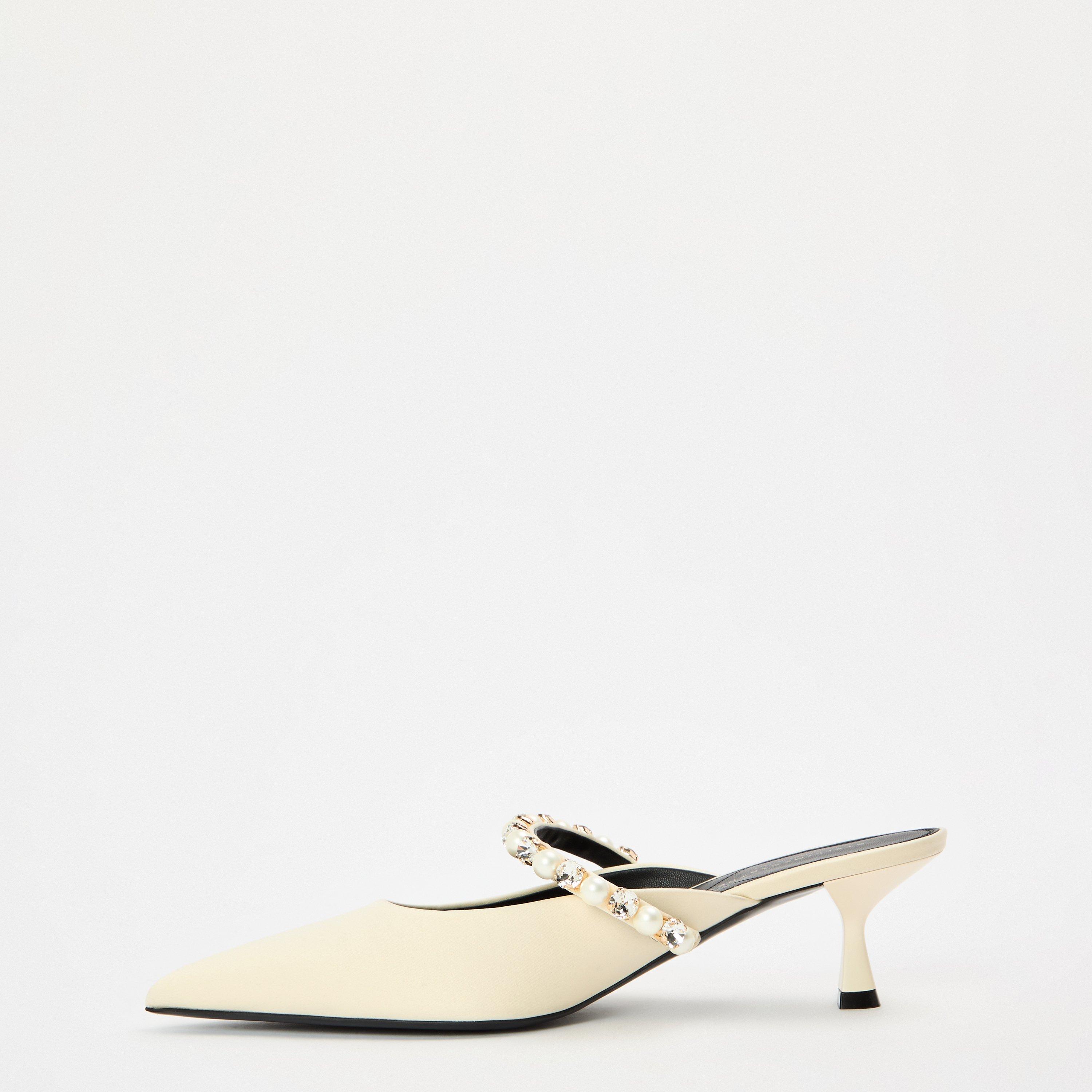 Elsa Stn Heeled Mule