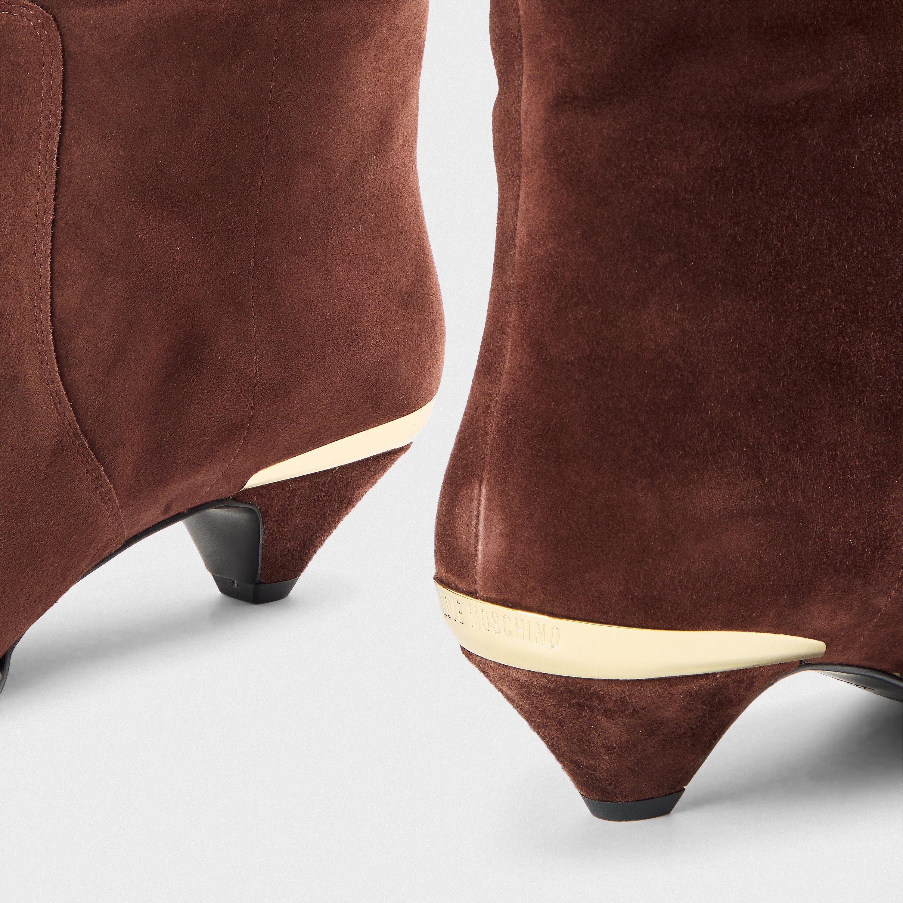Golden Metallic Ankle Heeled Boots