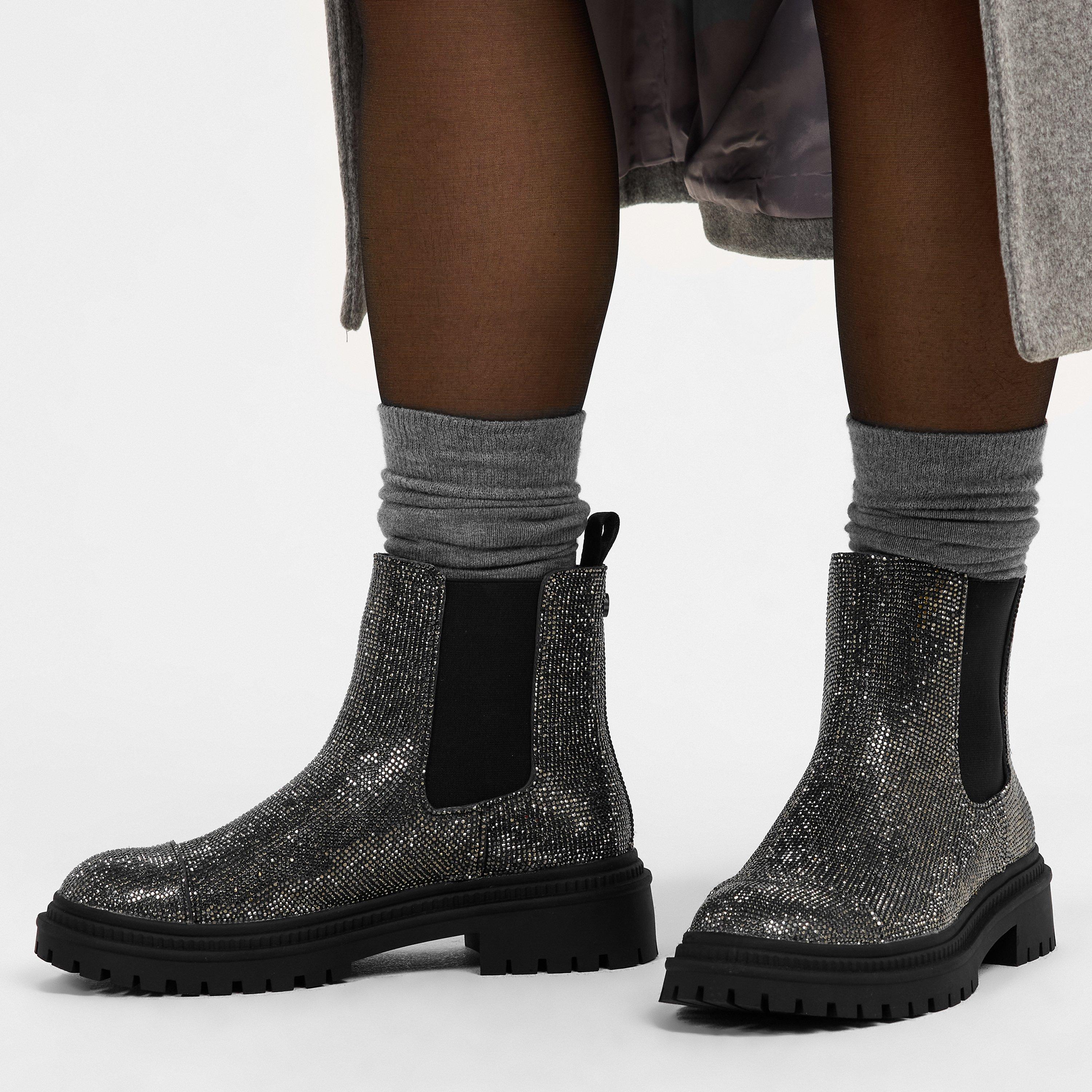 Moonlit Flat Ankle Boots