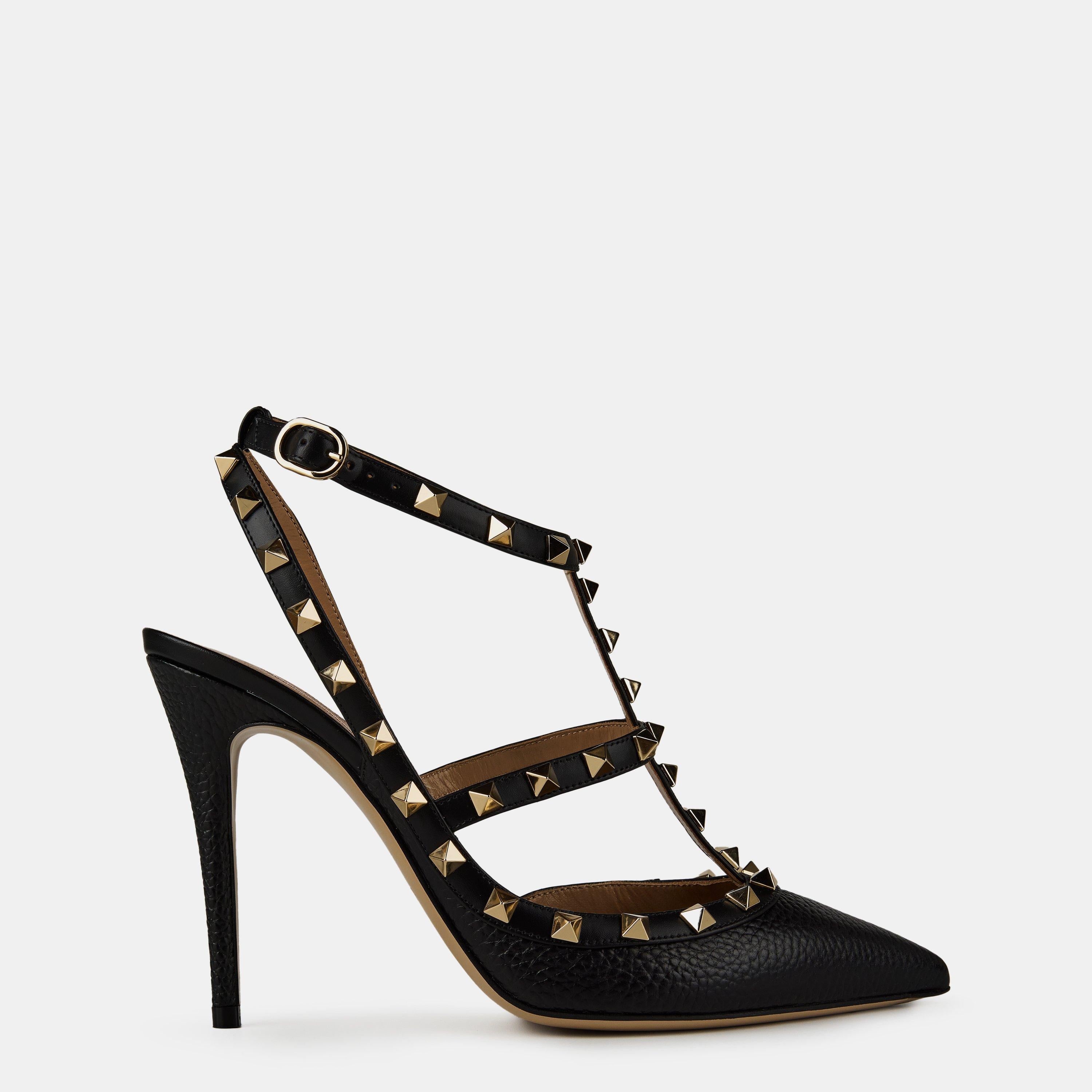 Rockstud Ankle Strap Pumps