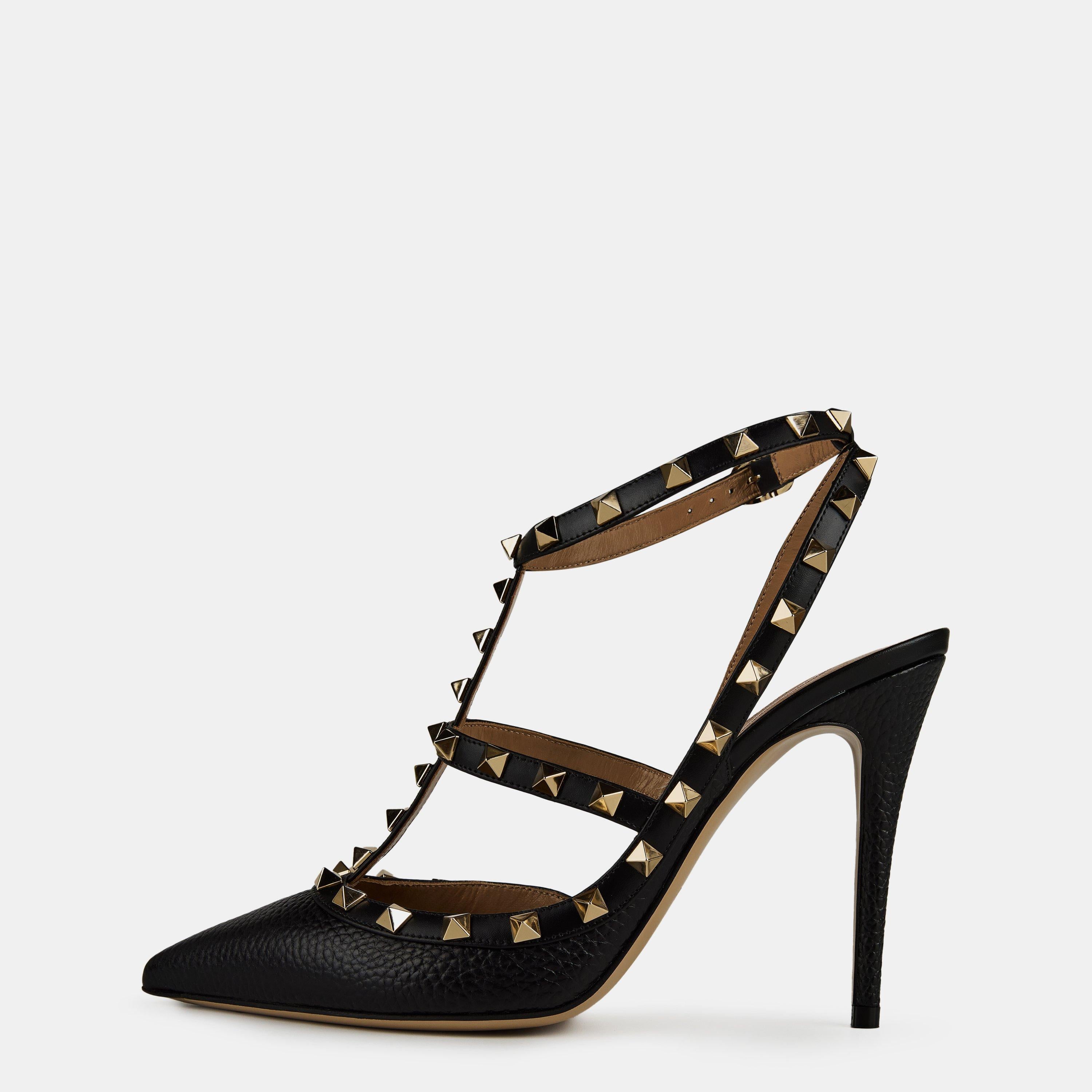Rockstud Ankle Strap Pumps