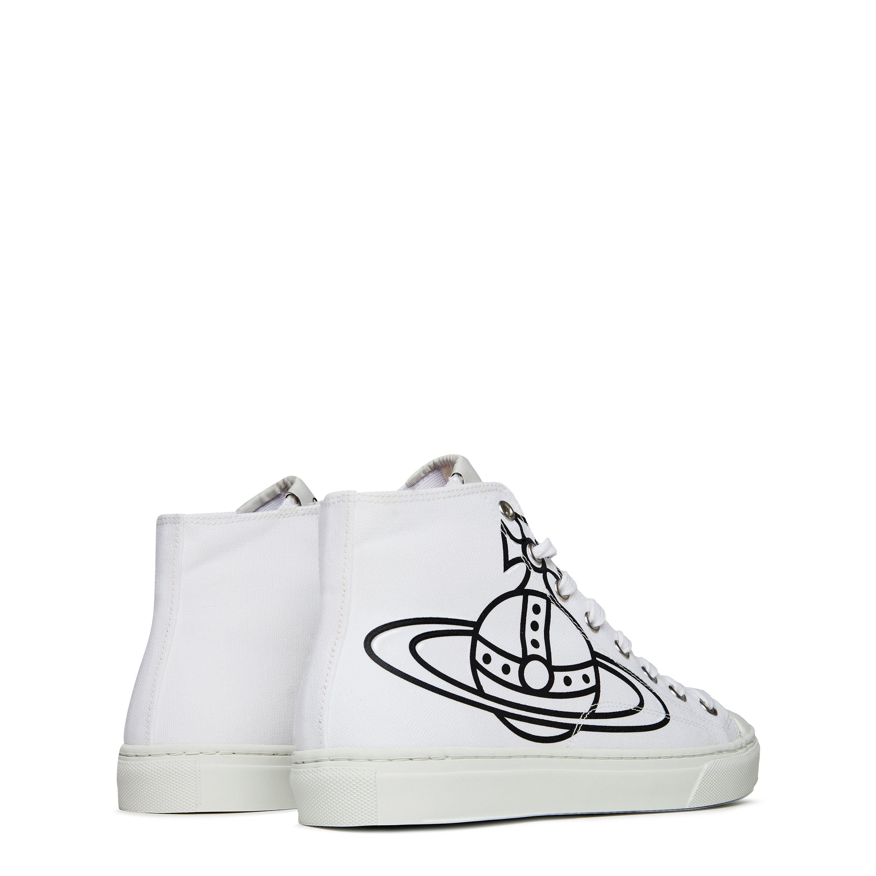 Thin Orb Motif Cotton High Top Trainers