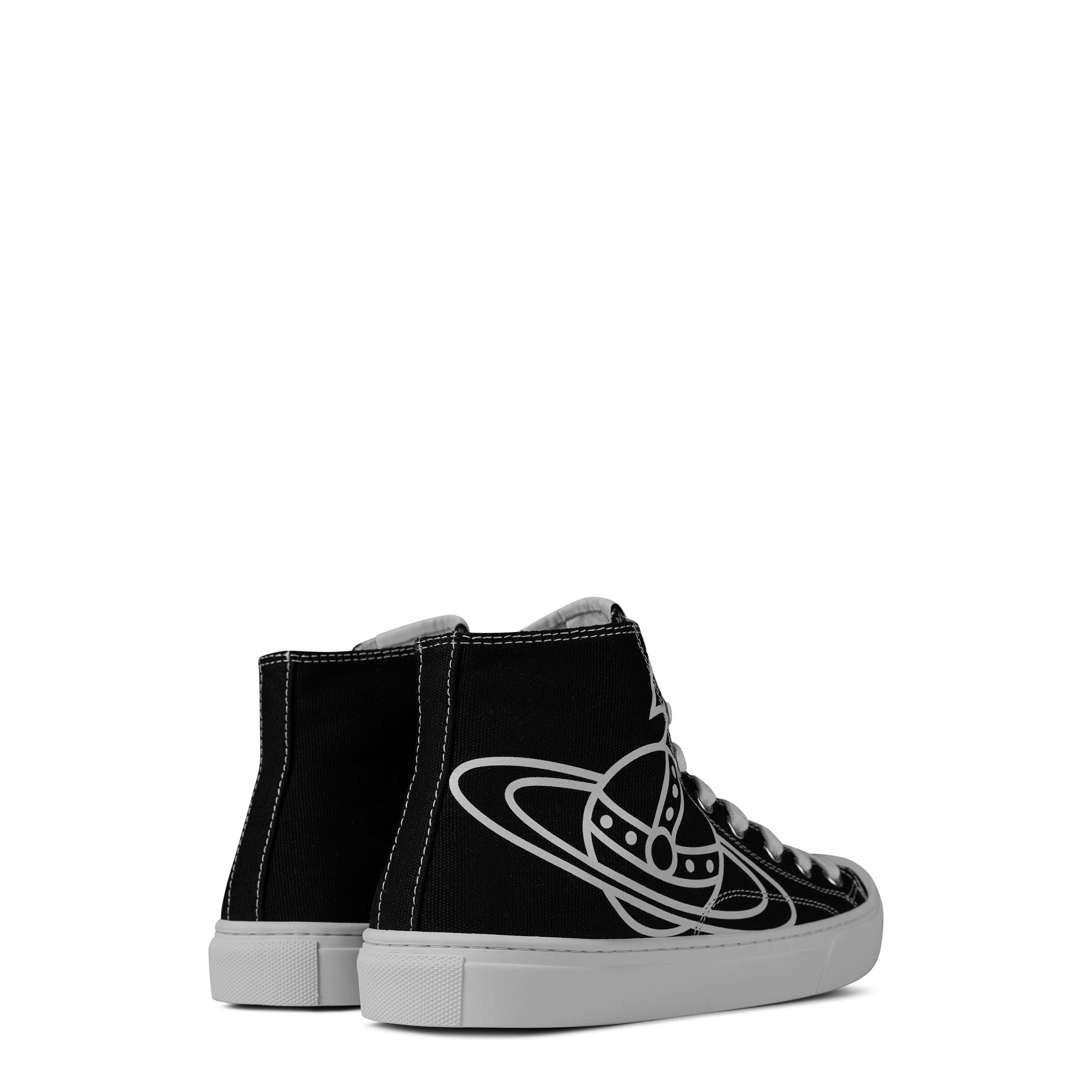 Thin Orb Motif Cotton High Top Trainers