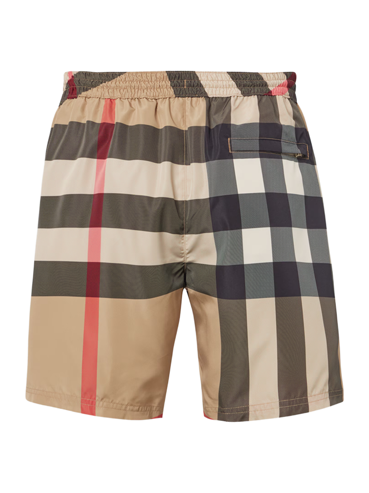 Burberry Check Swim Shorts in Beige