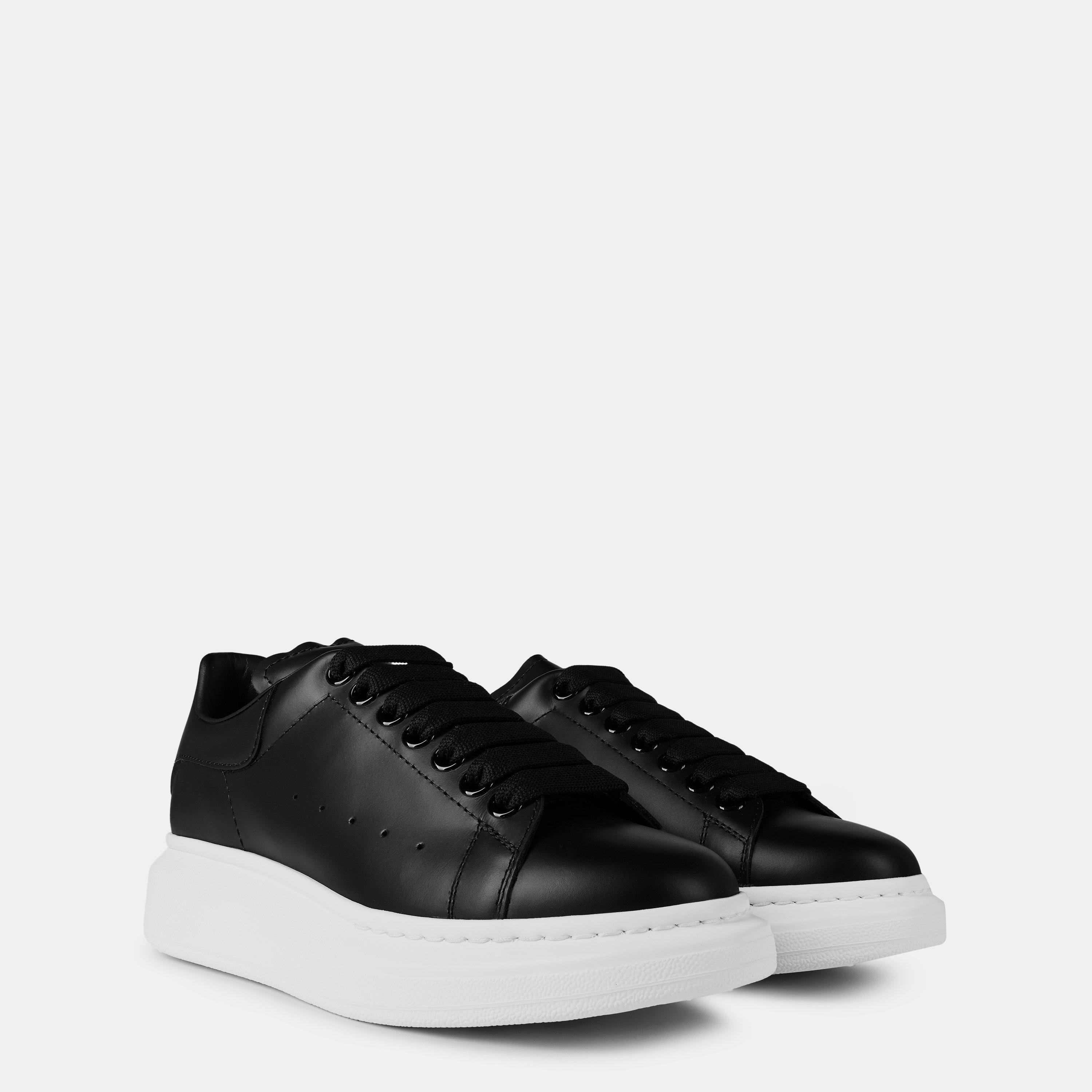 Logo Print Leather Oversized Trainers