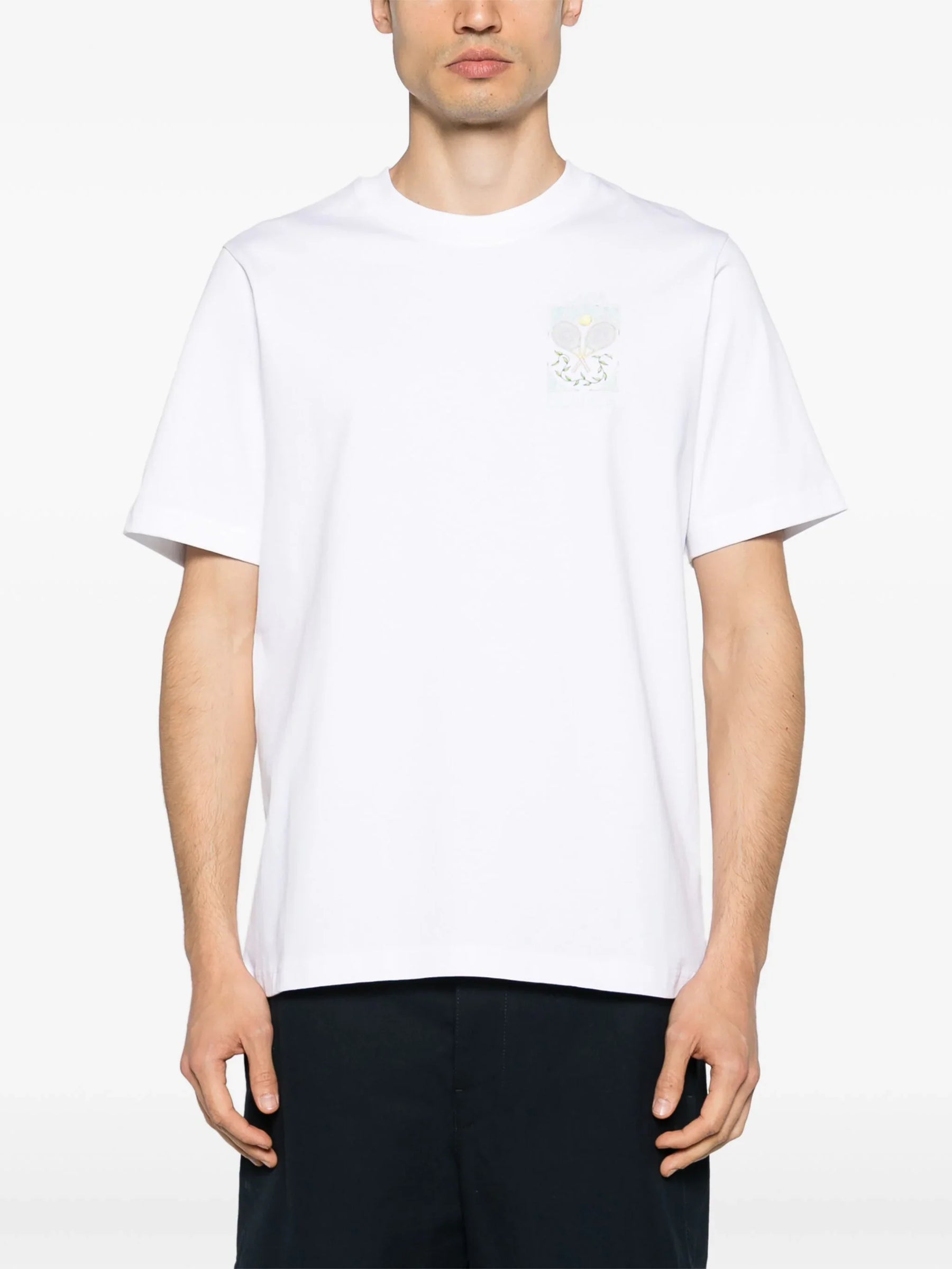 Casablanca Tennis Pastelle Printed T-Shirt in White